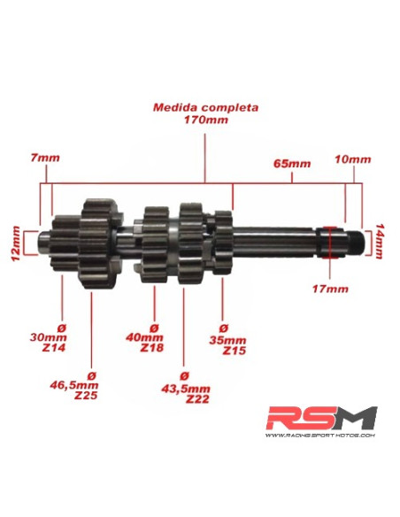 EJE PRIMARIO 190Z (CAJA DE CAMBIOS)