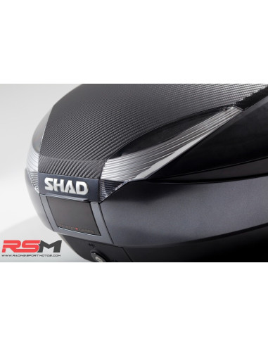 Baúl SHAD SH48 Gris Tapa CARBONO + DOBLE Respaldo