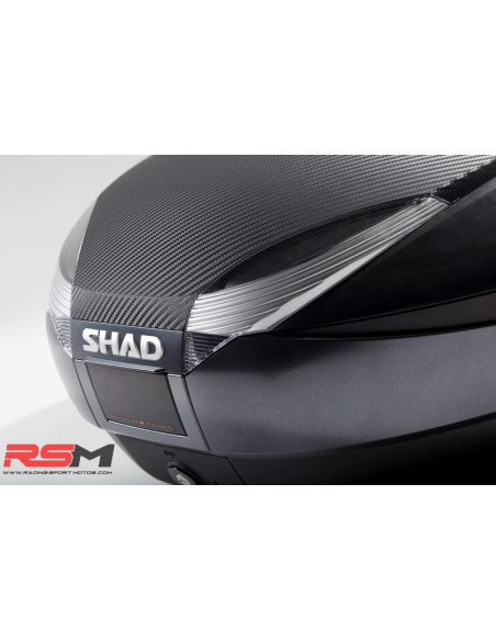 Baúl SHAD SH48 Gris Tapa CARBONO + DOBLE Respaldo