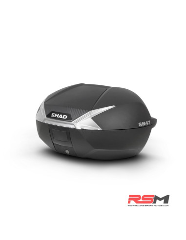 Baúl SHAD SH47 con catadióptrico blanco