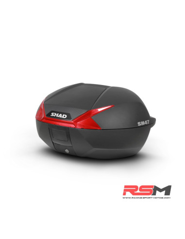 Baúl SHAD SH47 con catadióptrico rojo
