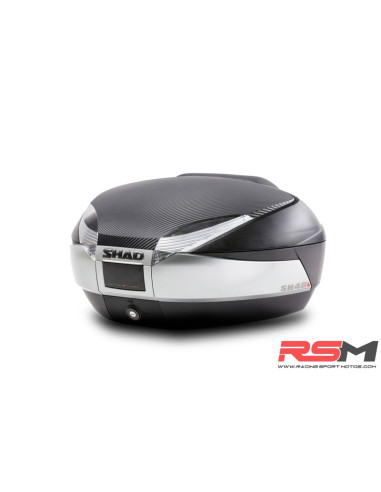 Baúl SHAD SH48 Titanio Tapa CARBONO + DOBLE Respaldo
