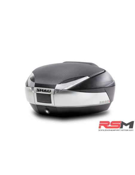 Baúl SHAD SH48 Titanio Tapa CARBONO + DOBLE Respaldo