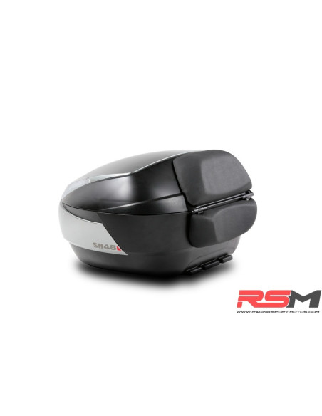 Baúl SHAD SH48 Titanio Tapa CARBONO + DOBLE Respaldo