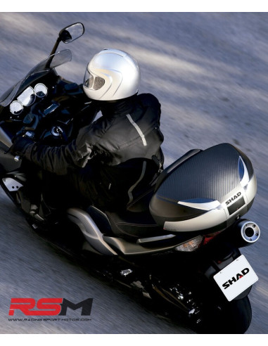 Baúl SHAD SH48 Titanio Tapa CARBONO + DOBLE Respaldo