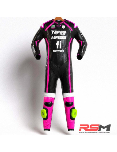 MONO XFOUR ADULTO MODELO YEPES X MIR RACING ROSA FLUOR Y NEGRO