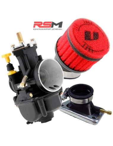 KIT CARBURADOR FT PWK 21 CON FILTRO D48MM VOCA RACING Y TOBERA D34MM DERBI RQ