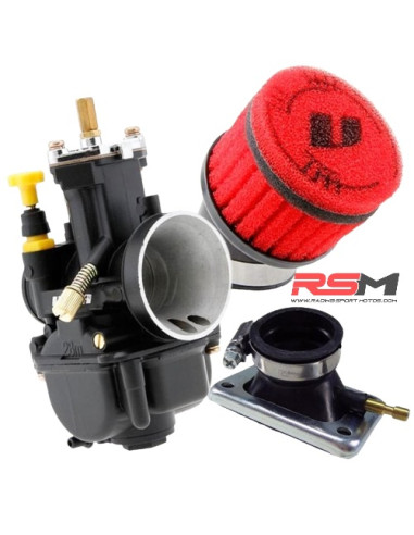 KIT CARBURADOR FT PWK 28 CON FILTRO D48MM VOCA RACING Y TOBERA D34MM DERBI RQ