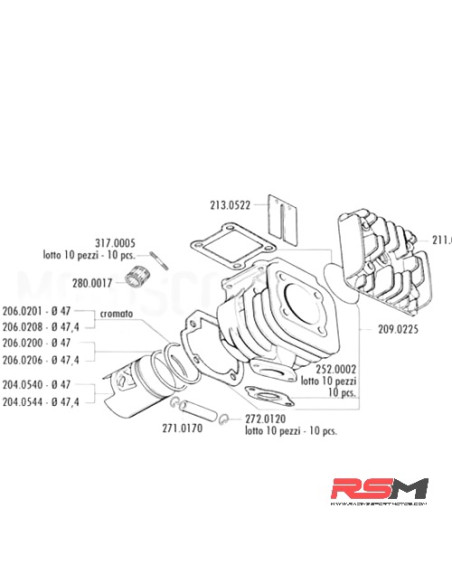 CILINDRO POLINI CORSA 70CC MBK BOOSTER STUNT / YAMAHA BW'S SLIDER